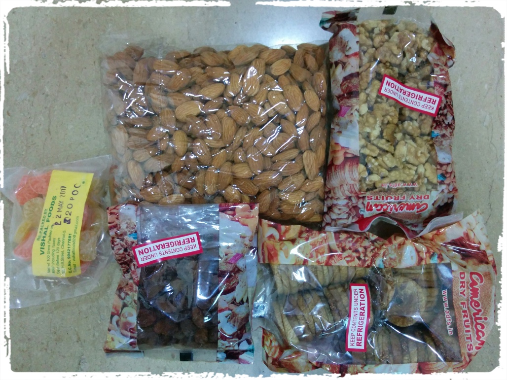Dry fruits and sugary sweets